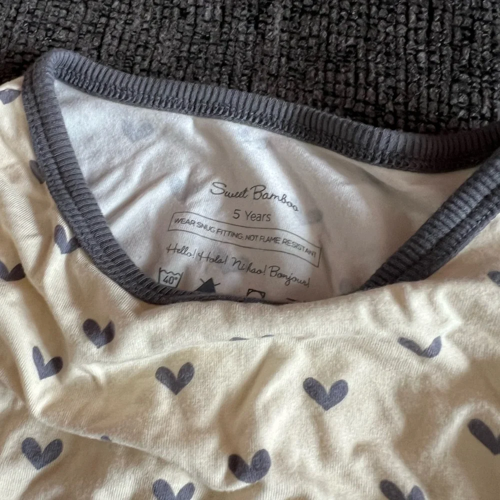 Sweet Bamboo Heart Patterned Pajamas